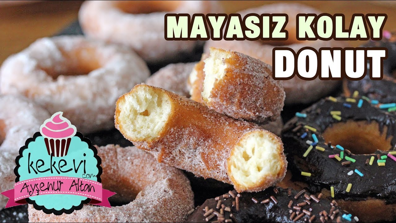 DONUT TARİFİ Bu Kadar mı Kolay Diyeceksiniz 🍩🍩🍩 Mayasız 30 Dakikada 20 Donut Yapın!