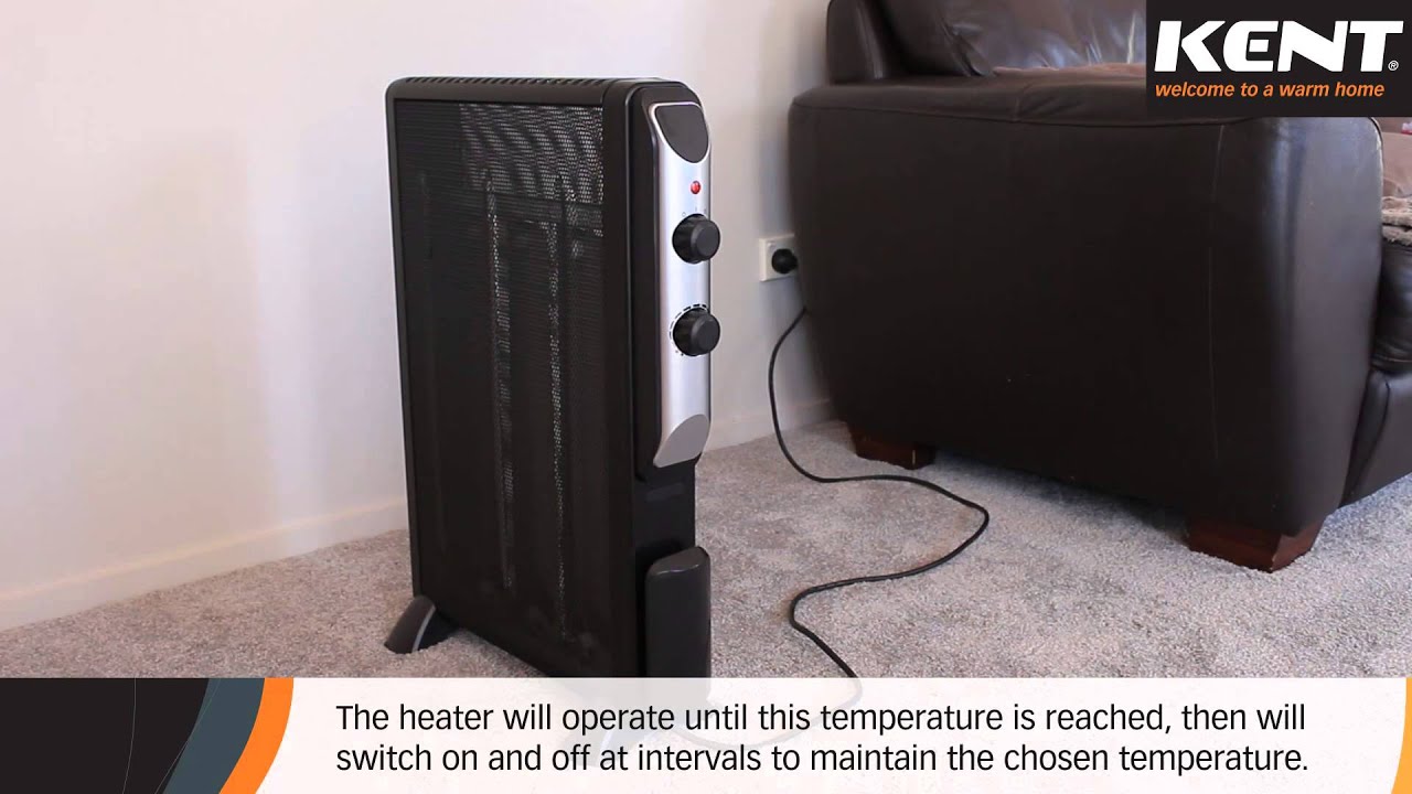 Kent Mica 1500W Column Heater - Black