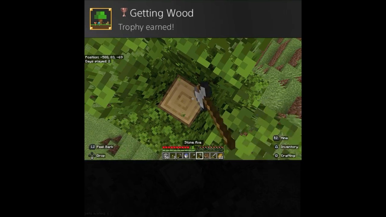 Getting Wood:  Minecraft PS5 Trophy! 