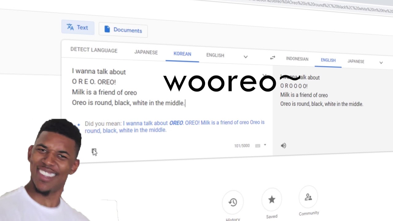 Google Translate sing OREO