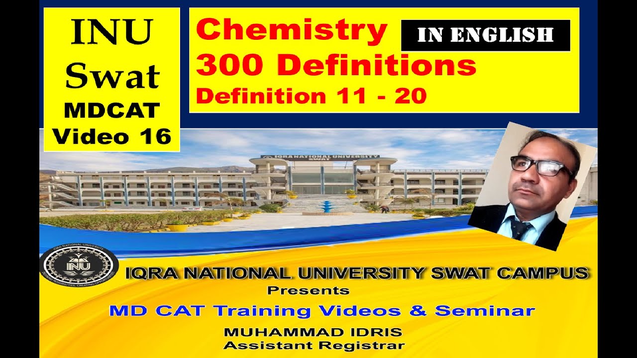 INU Medical and Dental College Admission Test Video 16 (Chemistry 2)