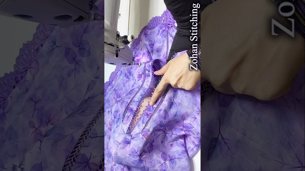 New Amazing Trick Kurti Side Chaak Design With Joint Lace #shorts #sewing #viralvideo