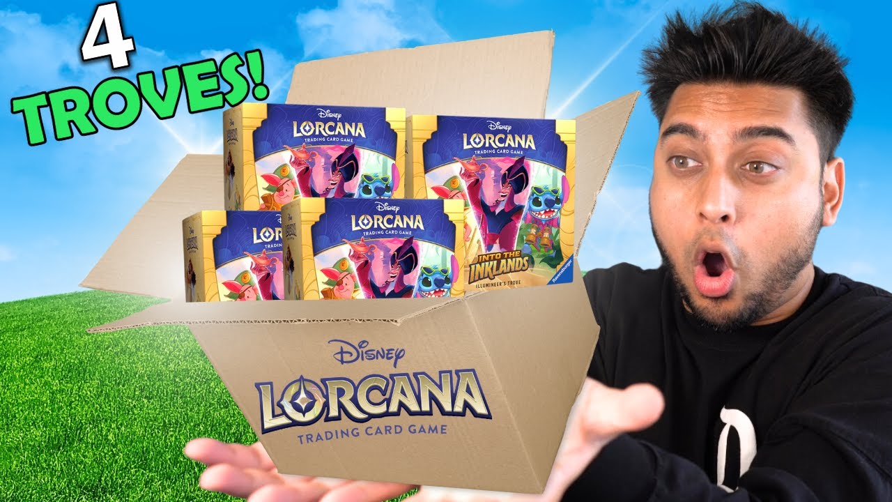Opening a SEALED CASE of four Lorcana illumineer's Troves!