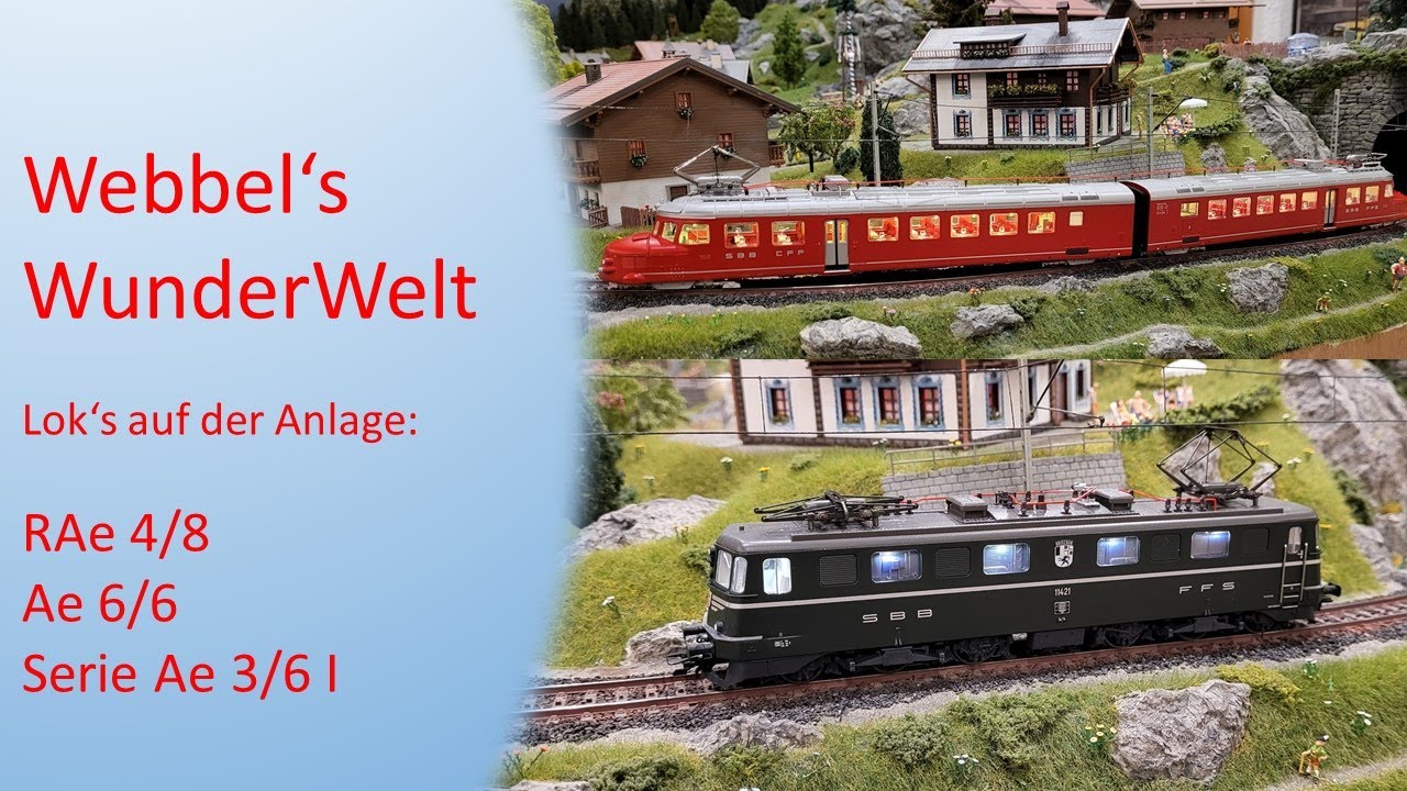 Schweizer Elektrolokomotiven von Märklin auf der H0-Modelleisenbahn: RAe 4/8, Ae 6/6 & Ae 3/6 I