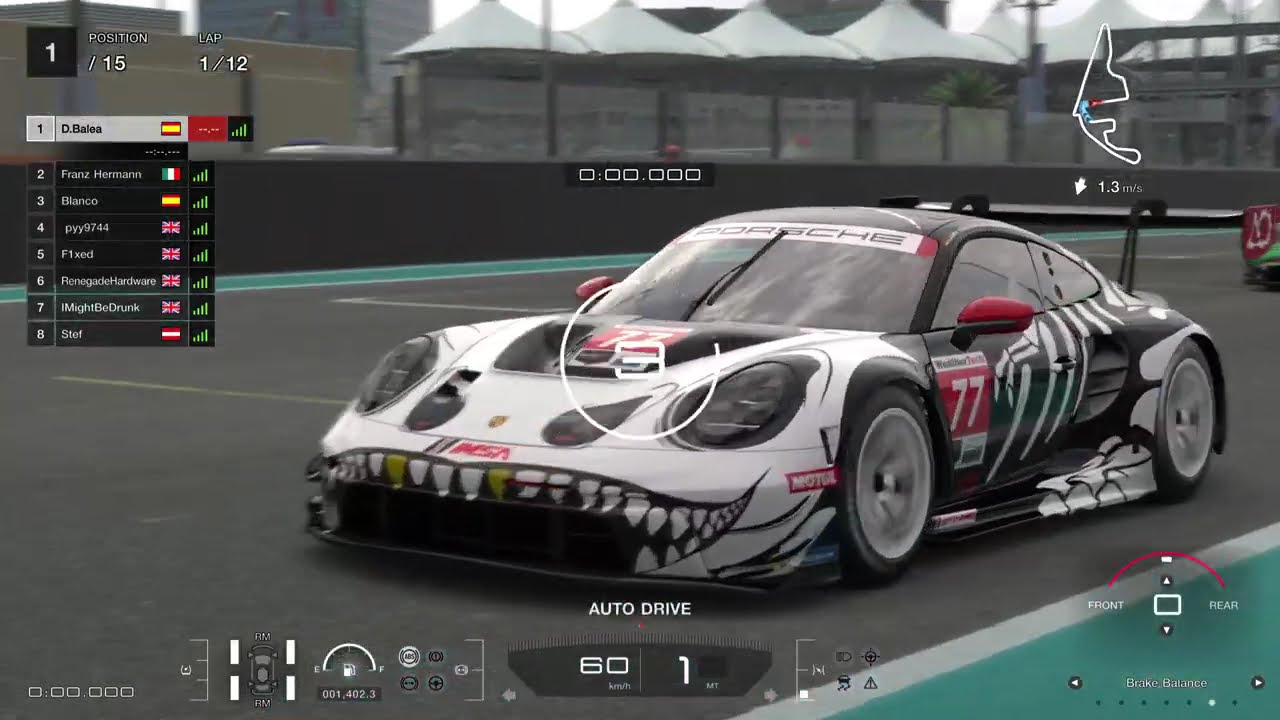 Circuito de Yas Marina Porsche 911 GT3 Gran Turismo® 7 1º posicion