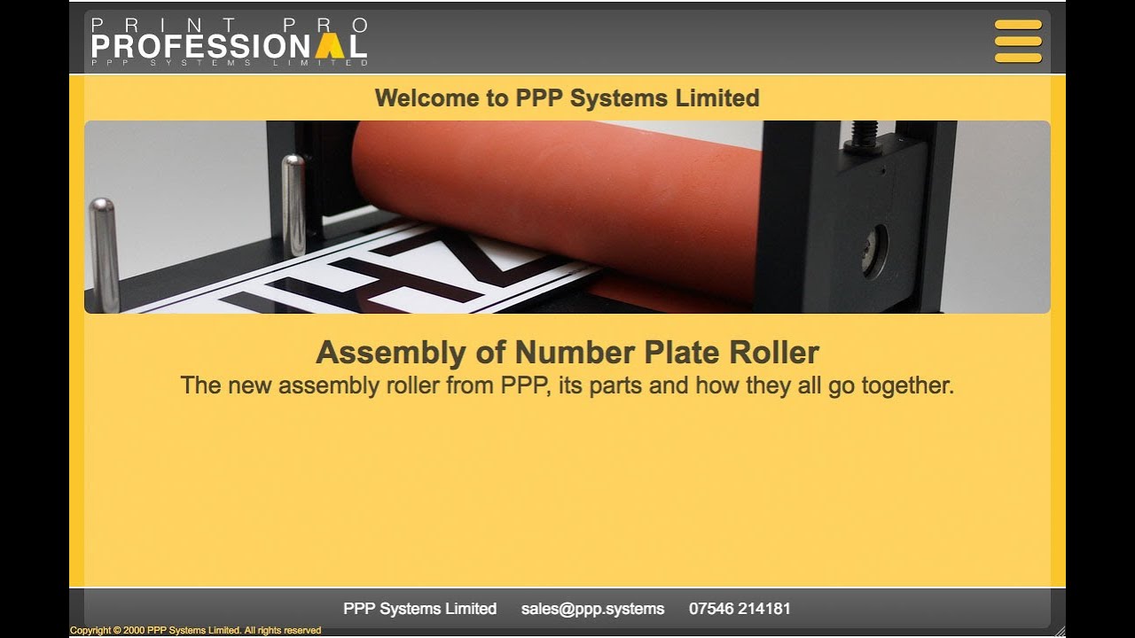 Assembly of Number Plate Roller from PPP Systems, its parts and how they all go together.