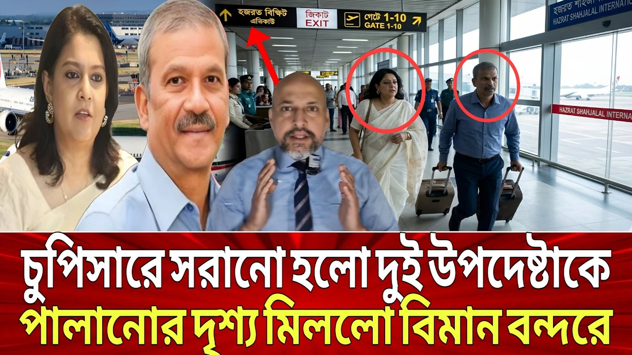 চুপিসারে সরানো হলো দুই উপদেষ্টাকে! পা-লানোর দৃশ্য মিললো বিমানবন্দরে! Kazi Hemat,Del H Khan,talk show