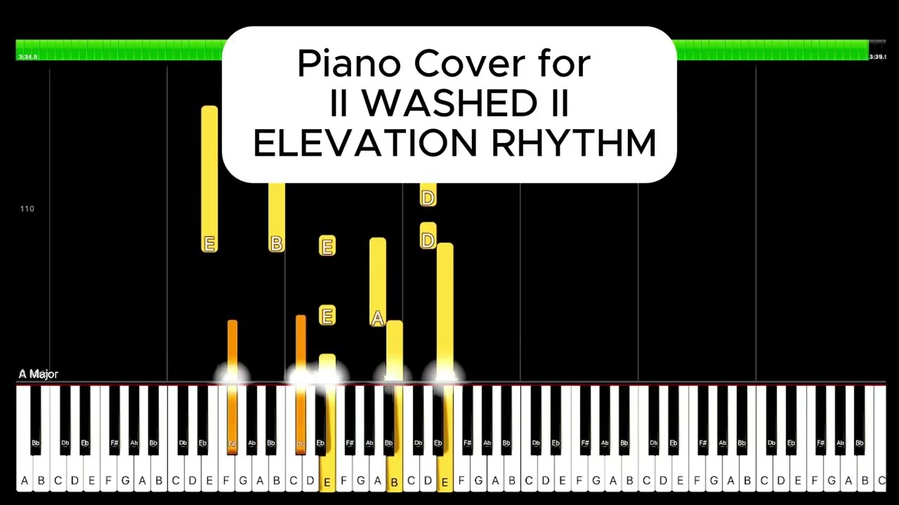 Washed – ELEVATION RHYTHM |  Piano Cover Tutorial in G & A Major #pianotutorial #elevationworship