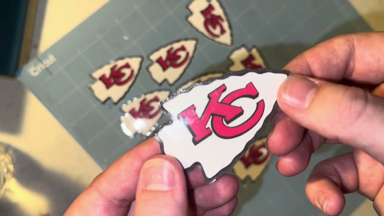 Epson 8550 printing sublimation stickers with lamination. Montage of crafting and cutting.