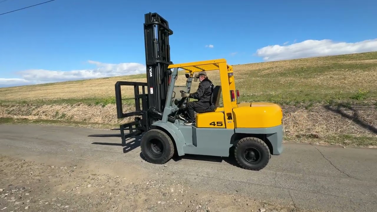 TCM  　FD45T8  ディーゼル　フォークリフト　最大揚高　5M    H14年　4.5t   　AT    ヒンジ　ハイマスト　429時間　中古　倉庫　積込　実働動画！埼玉　行田　【中古販売】