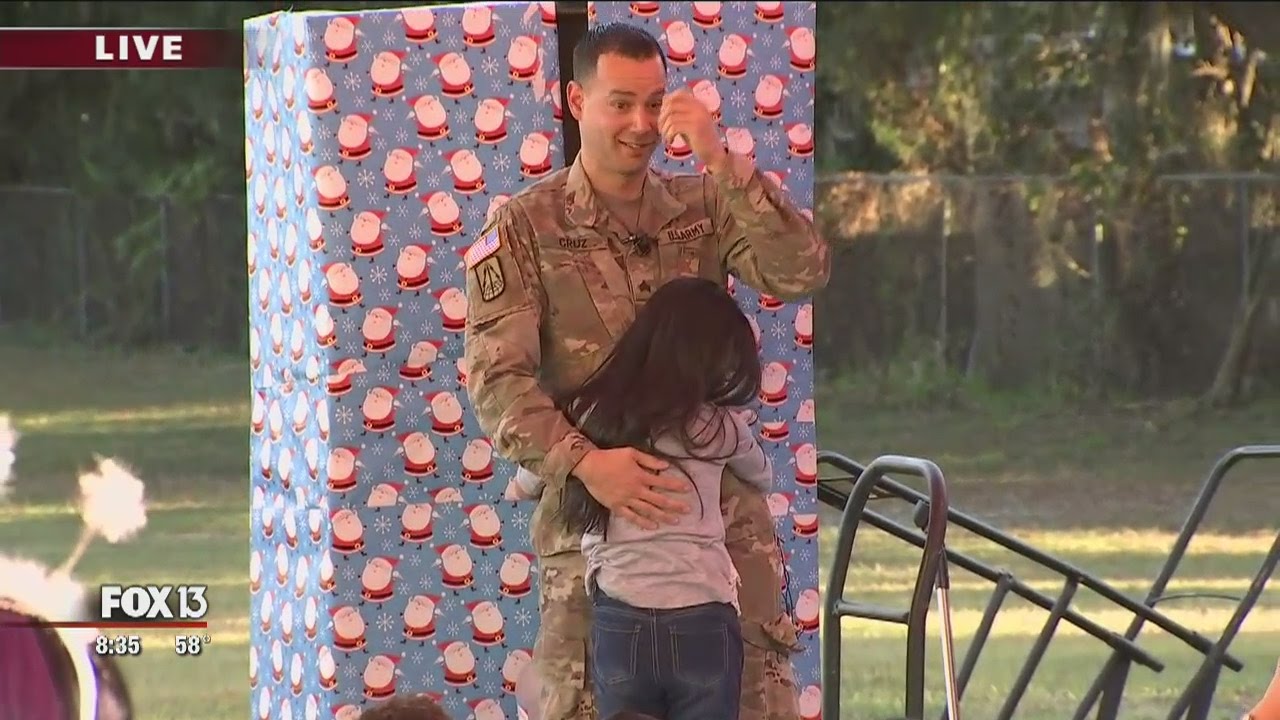 Soldier surprises family at Tampa elementary school