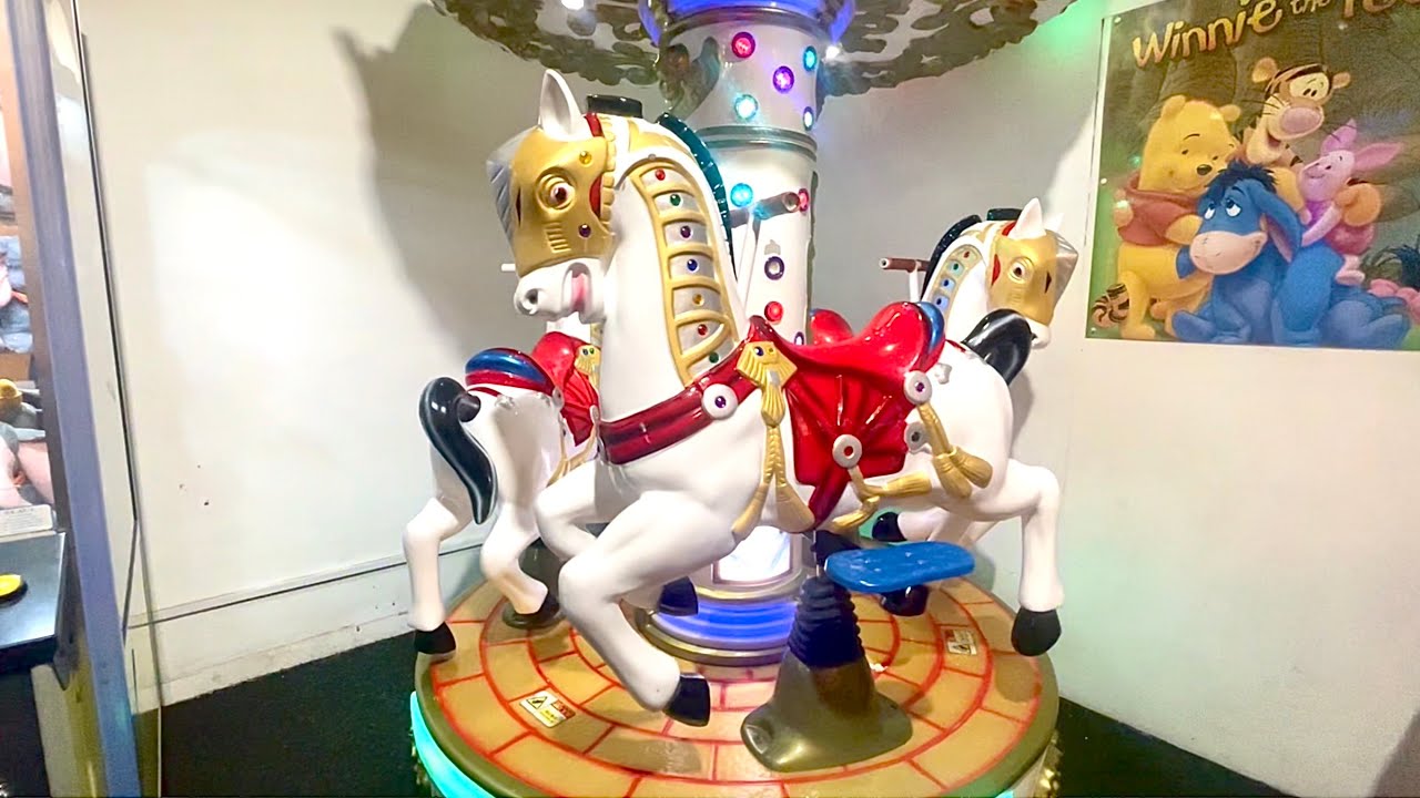 Tecway Carnival Park Horse Carousel Coin Operated Kiddie Ride