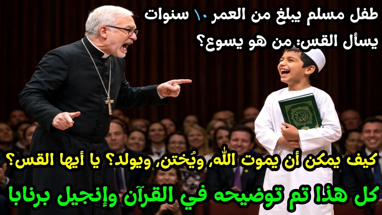 طفل مسلم عمره 10 سنوات يُفحم القس أمام آلاف الناس بسؤال واحد فقط | النهاية أبكت الجميع