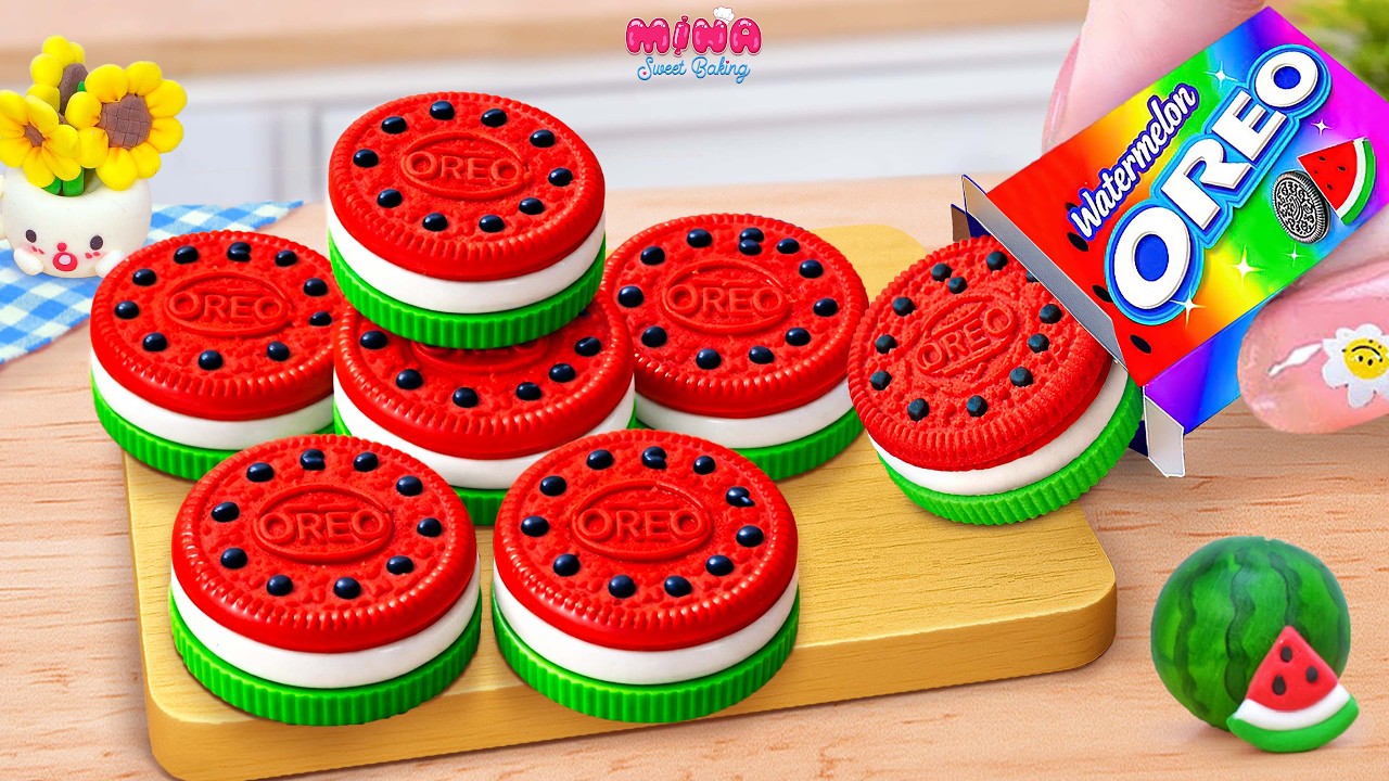 🍉Amazing Watermelon OREO Cake🍉Delicious Miniature Watermelon Fruit Cake Recipe | Mina Sweet Baking