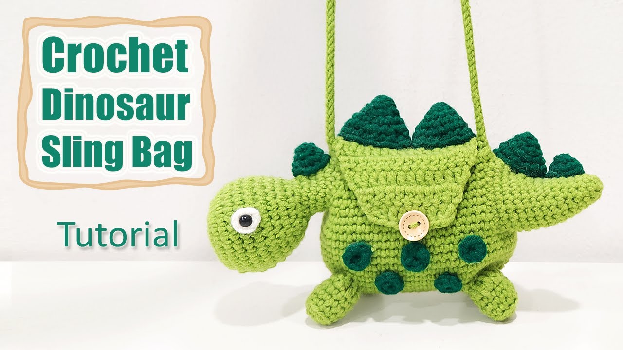 Amigurumi Tutorial l How To Crochet Kids Dinosaur Sling Bag ?