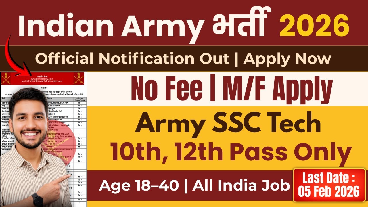 Army New Bharti 2026 | Army New Vacancy 2026 | Indian Army Recruitment 2026 | Agniveer Bharti 2026