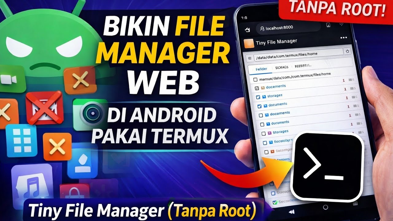 Bikin File Manager Web di Android Pakai Termux | Tiny File Manager (Tanpa Root) 