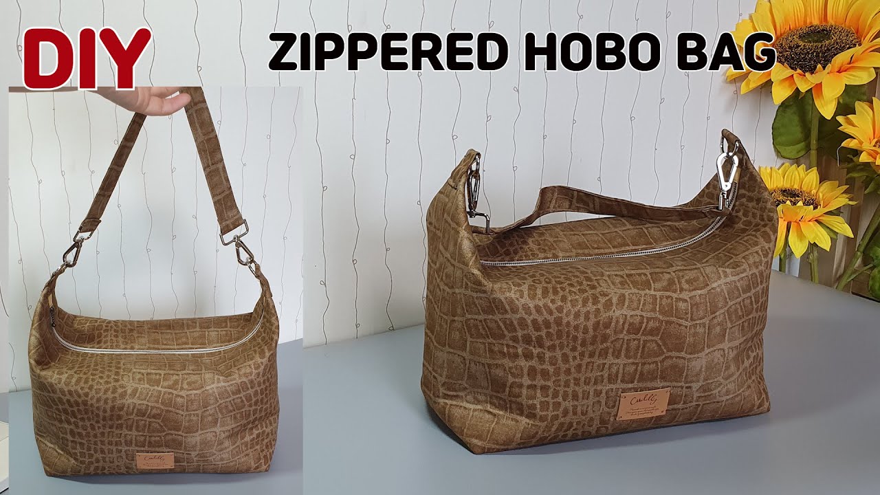DIY ZIPPERED HOBO BAG/ SHOULDER BAG/ Travel Bag/ sewing tutorial [Tendersmile Handmade]