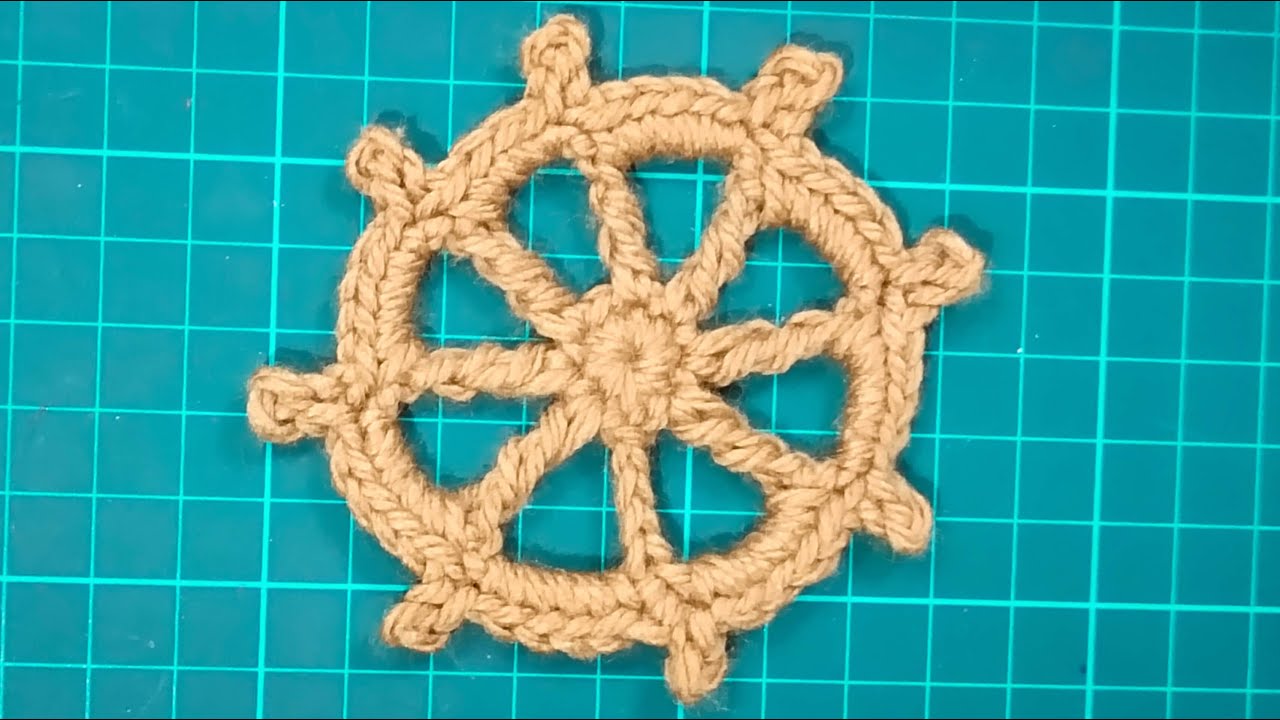 How to Crochet Ship Wheel Applique | Free Crochet Pattern of Ship Wheel | Crochet Free Pattern