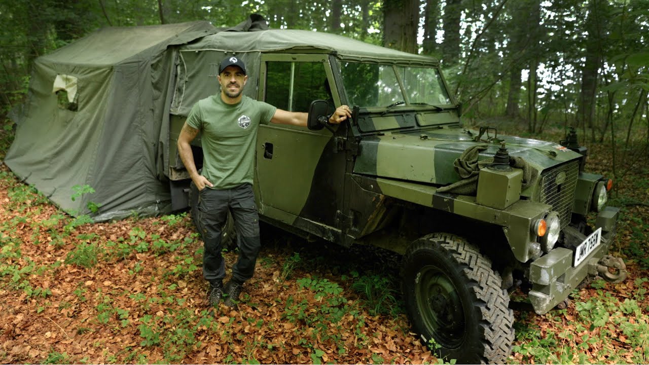 First Night Camping in my 1981 British Military Land Rover with Tent that attaches to Vehicle
