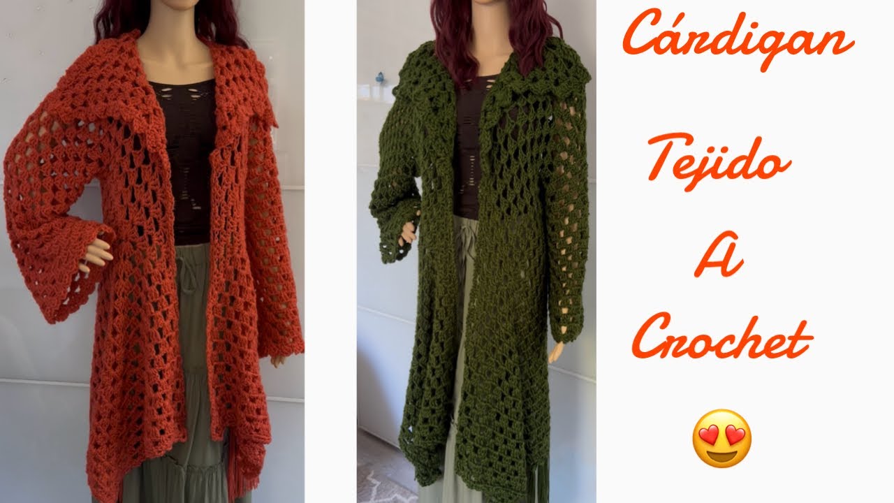 Cardigan Largo A Crochet *Paso a Paso*