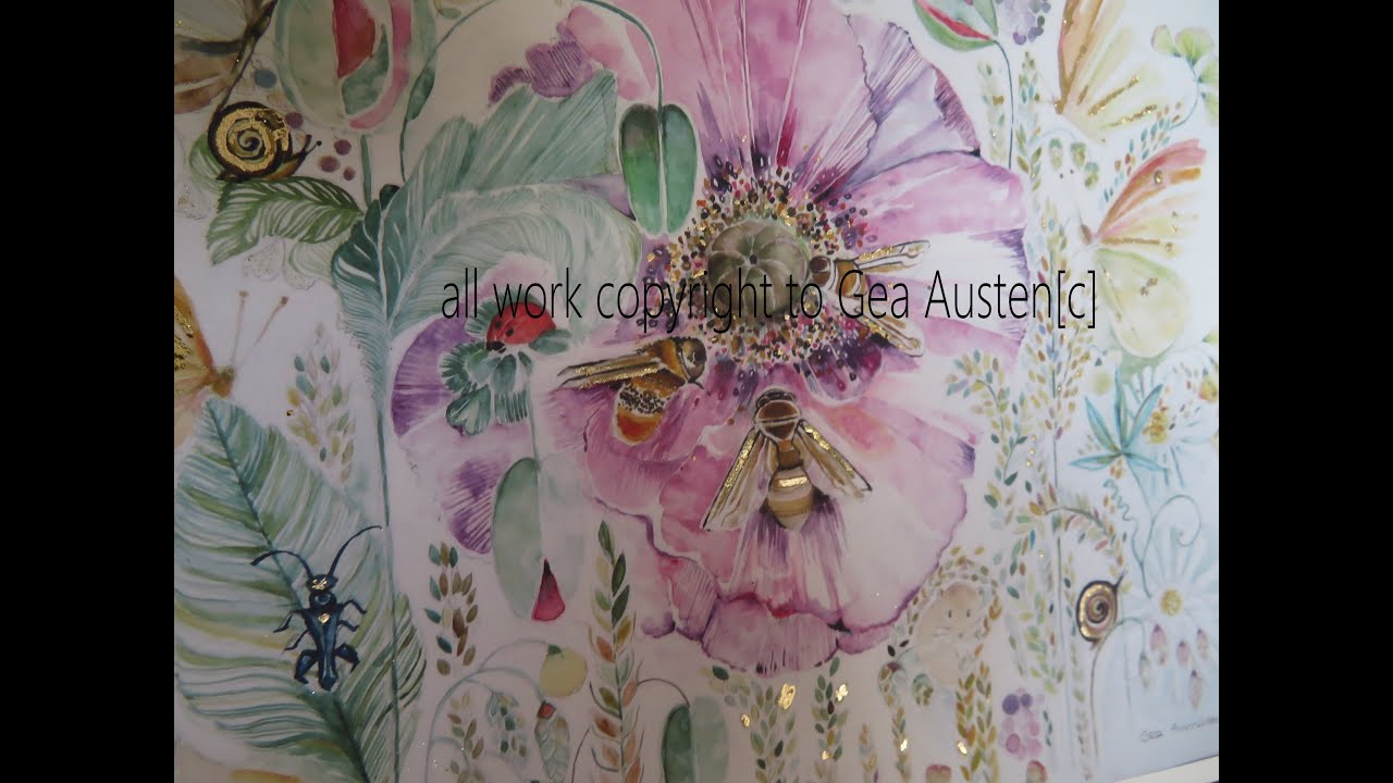 Gold Leaf on watercolour painting of Wildlife