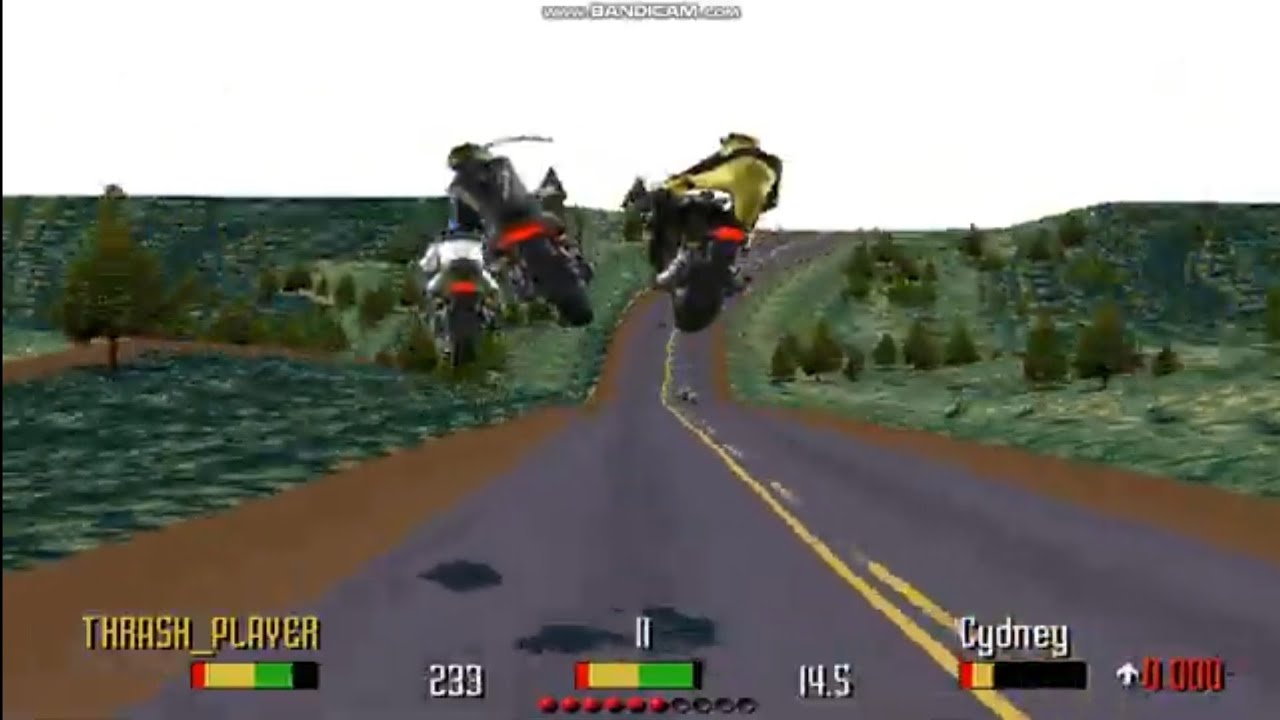 Roadrash gamelpay stage 5 war with bikers | win98 old retro pc game | funny gameplay
