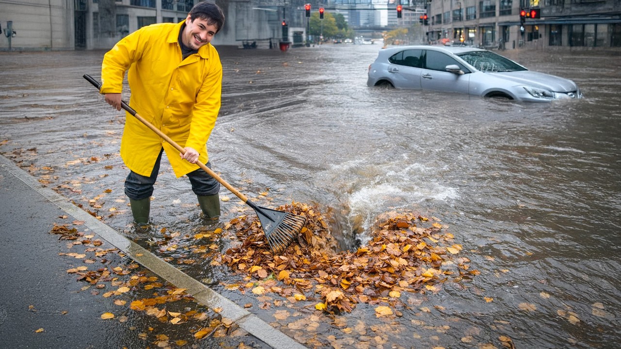 Extreme Drain Cleaning During Heavy Flood!