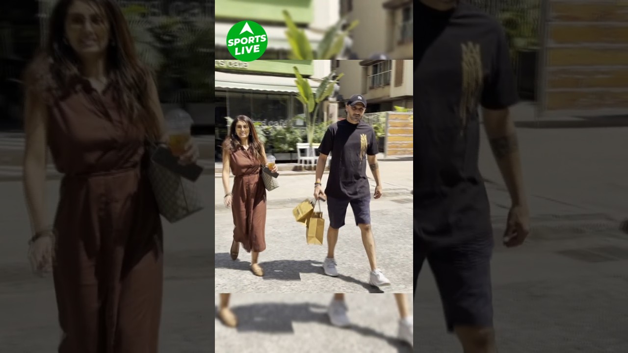 Harbhajan Singh with wife Geeta Basra spotted at a cafe! #trendingnews #trendingshorts