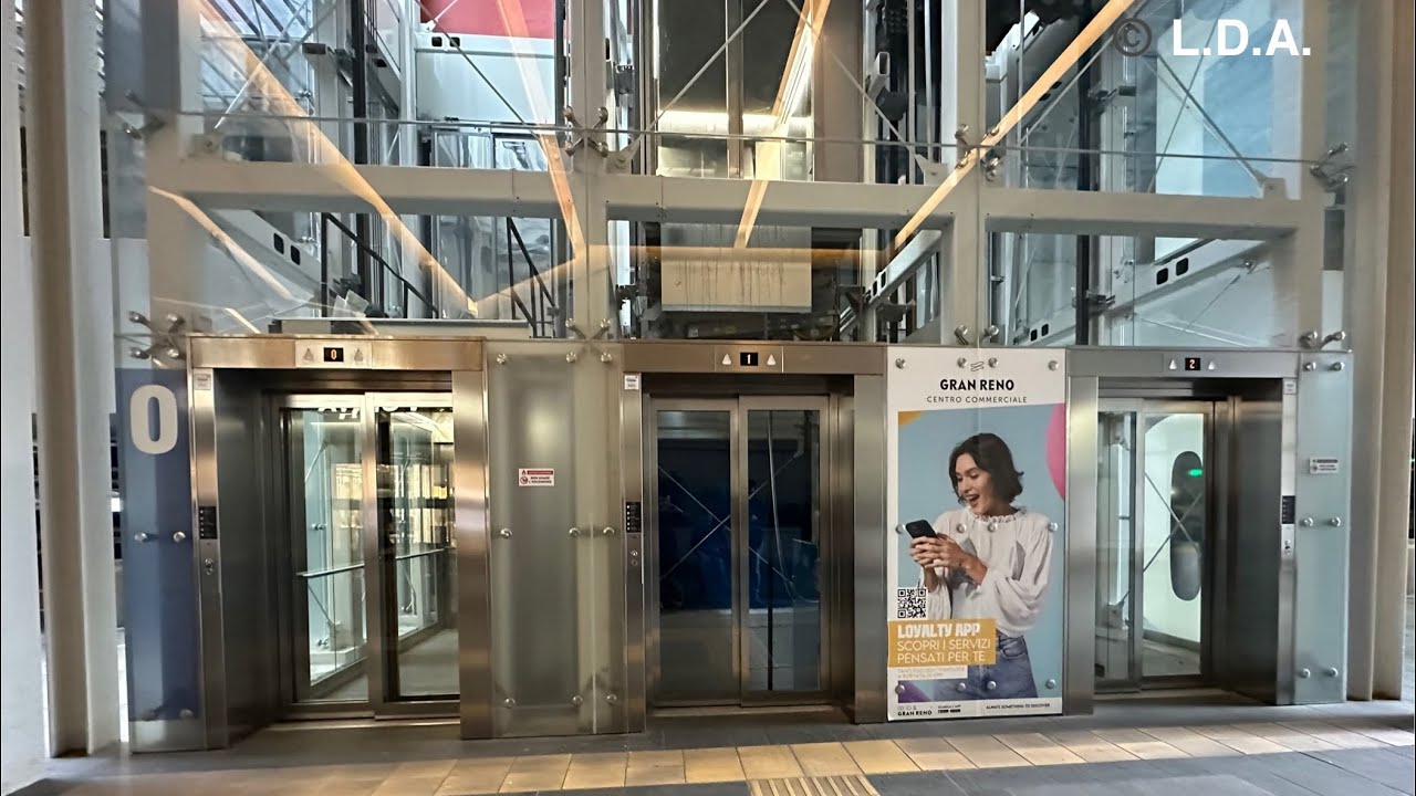 3X 2020 KONE EcoDisc  MonoSpace 700 DX lifts at Shopville Gran Reno PORTA SUD E.ce in Bologna IT
