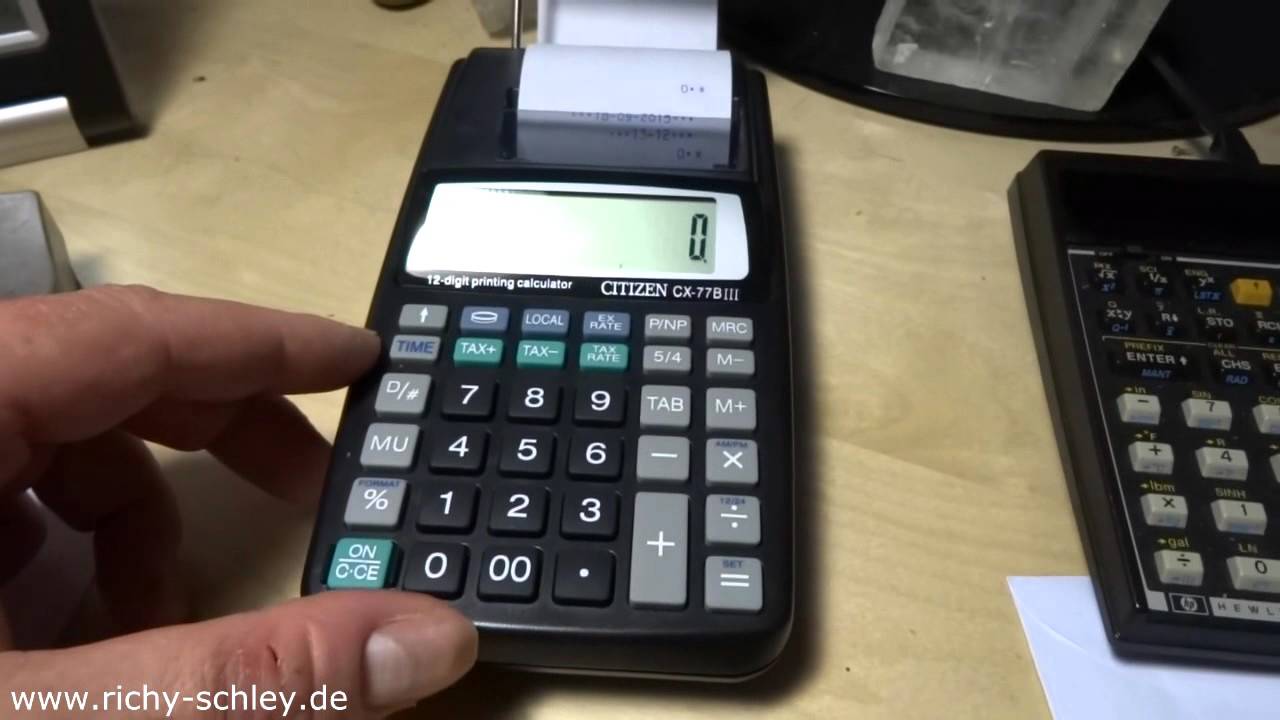 Tischrechner mit Datum Zeit Druckfunktion