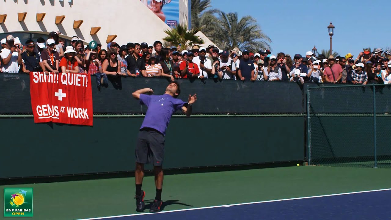 Roger Federer Serves in Slow Motion HD -- Indian Wells Pt. 08
