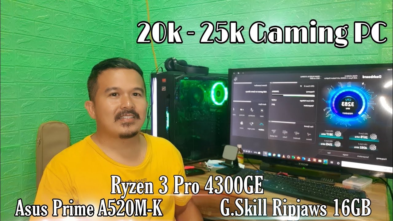 25k PC Build: amd ryzen 3 Pro 4300ge, gskill RipJaws 16Gb RAM #evga PSU #adata 240Gb SSD #asusprime