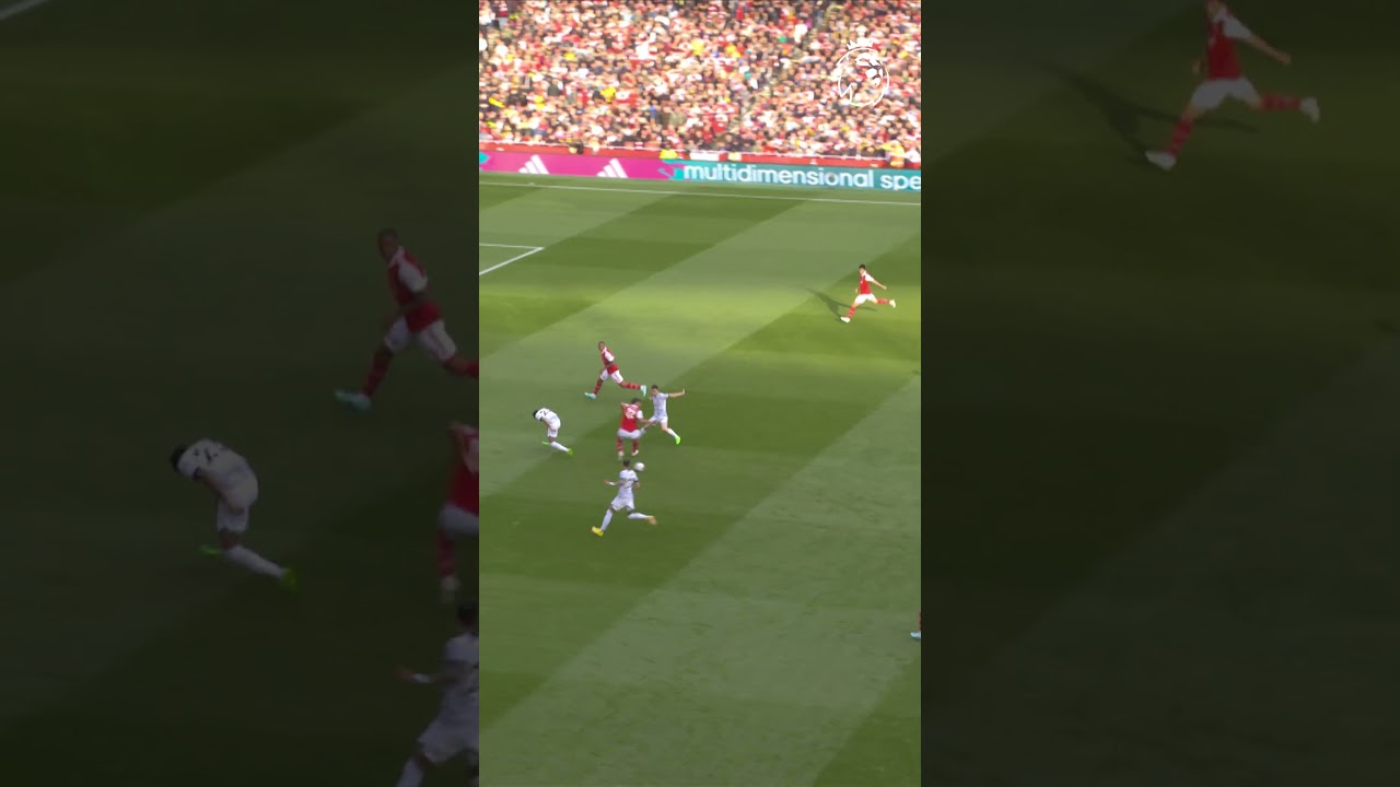 Saliba recovery. &Oslash;degaard pass. Martinelli goal!