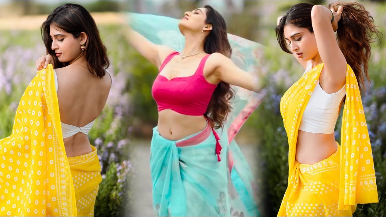 Moksha Kushal Stunning Saree Photography | South Beauty Traditional & Elegant Fashion Looks
