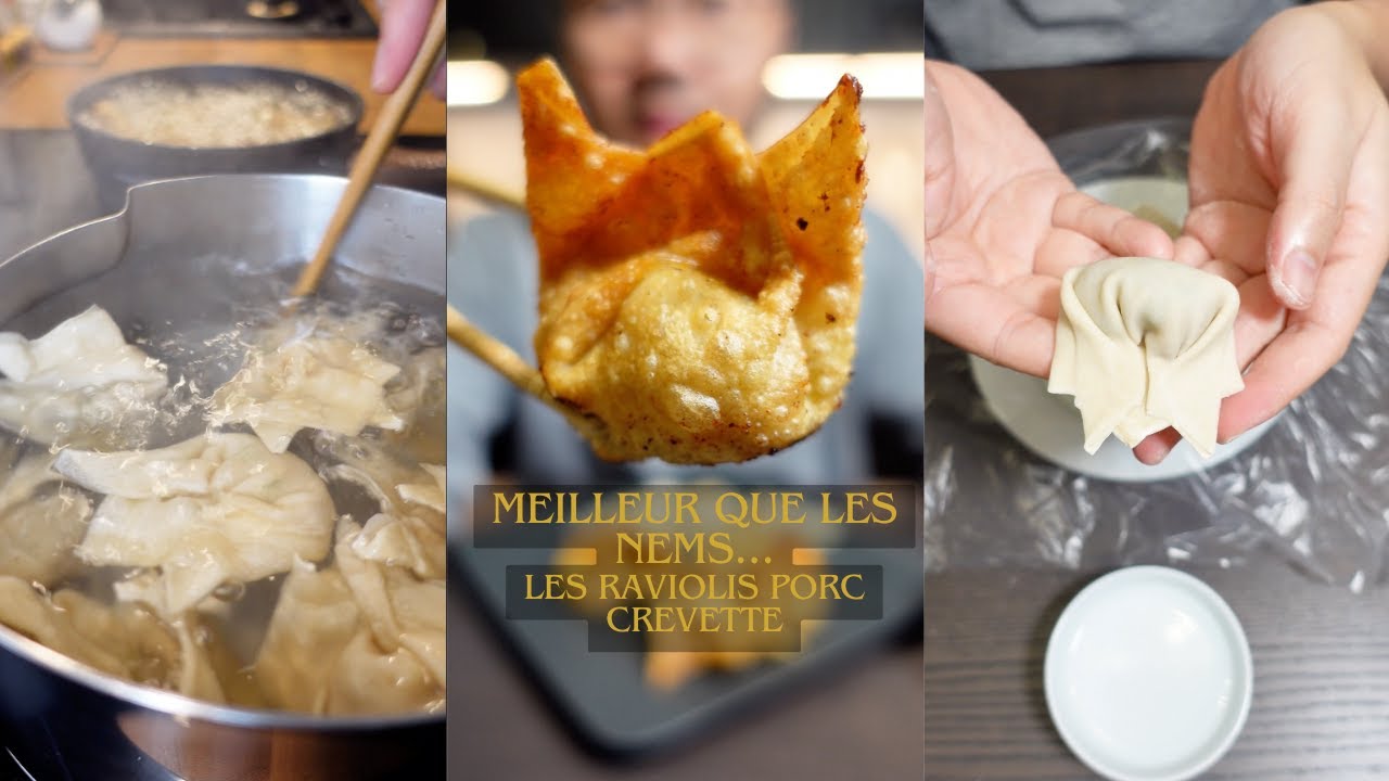La recette des raviolis/wontons au porc et à la crevette - Keav/Keaw