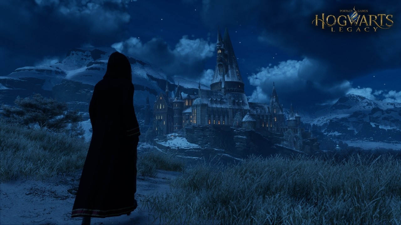 [4K] Snowy Nighttime Stroll to Hogwarts | Ambience & Music