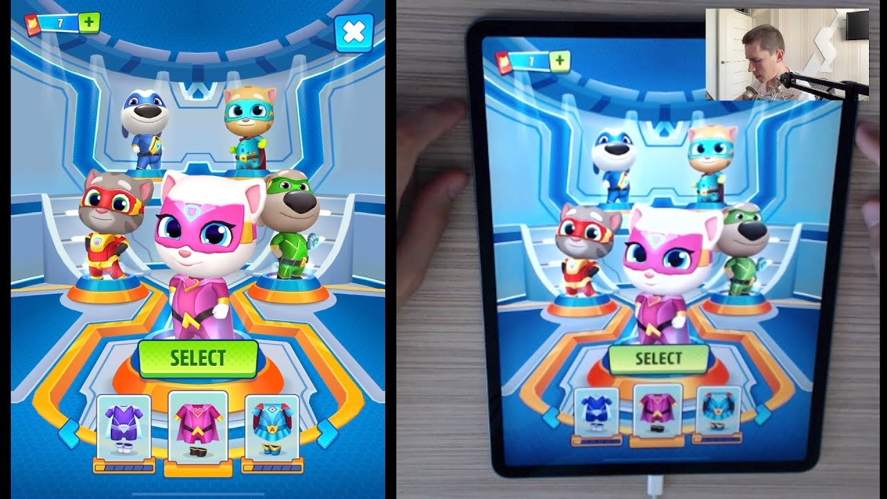 Talking Tom Hero Dash - Talking Angela - Character Play Review Gameplay on Tablet (iOS, Android)
