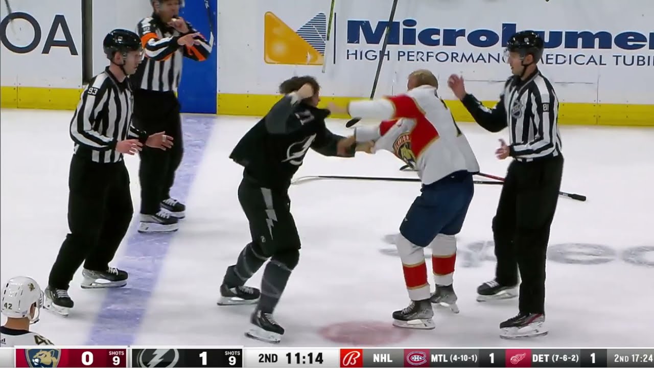 NHL Fight - Panthers @ Lightning - Hornqvist vs Point - 13/11/2021