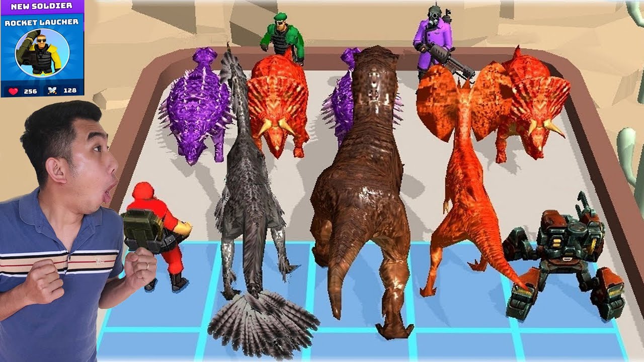Quân Híp kết hợp khủng long và người cầm súng mới trong Merge Master   Dinosaur Fusion