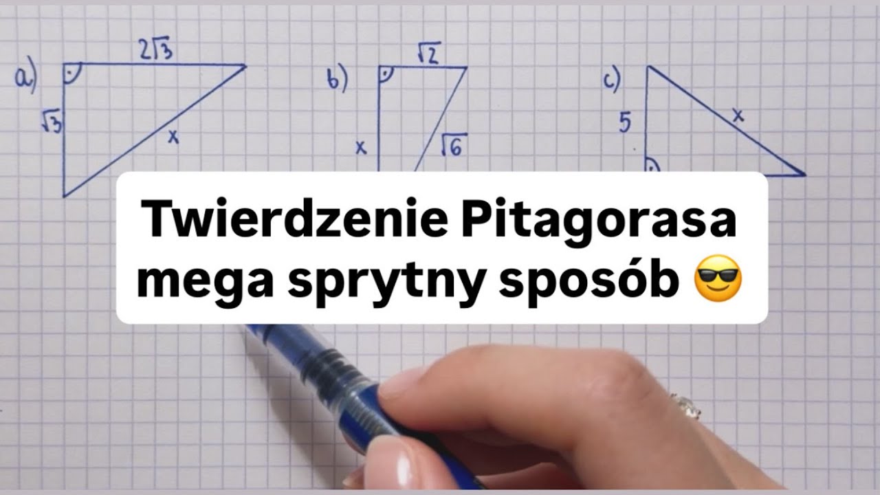 Twierdzenie Pitagorasa mega sprytny spos&oacute;b na rozwiązywanie zadań! 🤩