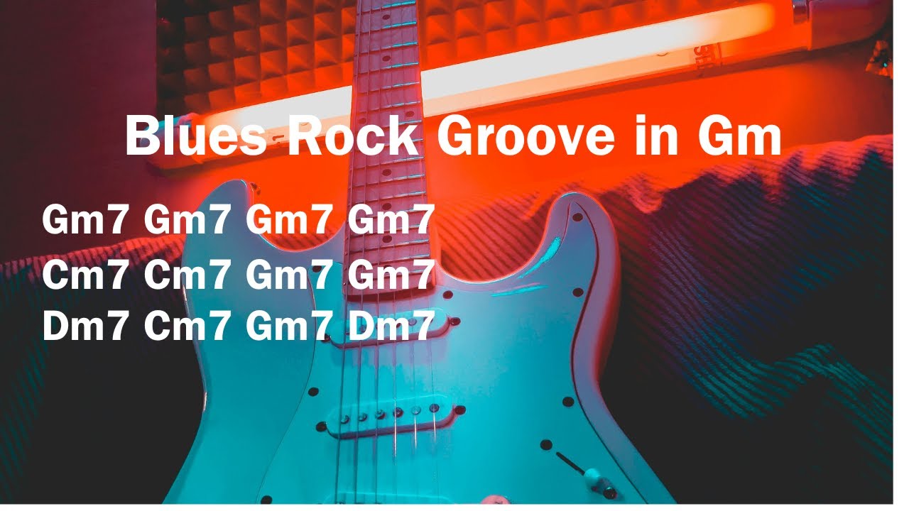 Blues Rock Guitar Jam Track Key of Gm