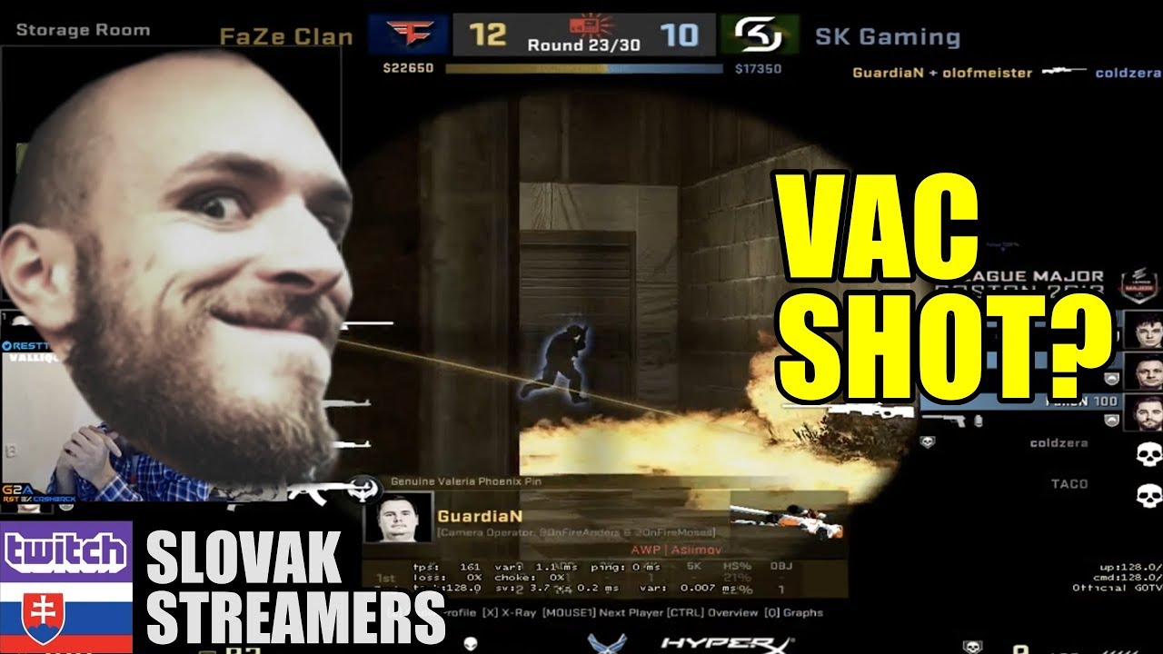 Restt pozerá GuardiaN-ov VAC Shot [FaZe vs SK Gaming] + chat spam
