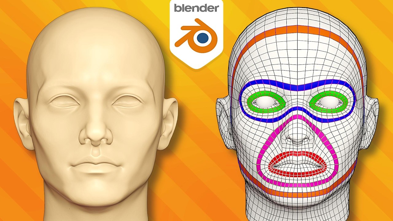 Урок по ретопологии лица в Blender &ndash; Чистый поток ребер для анимации и деформации