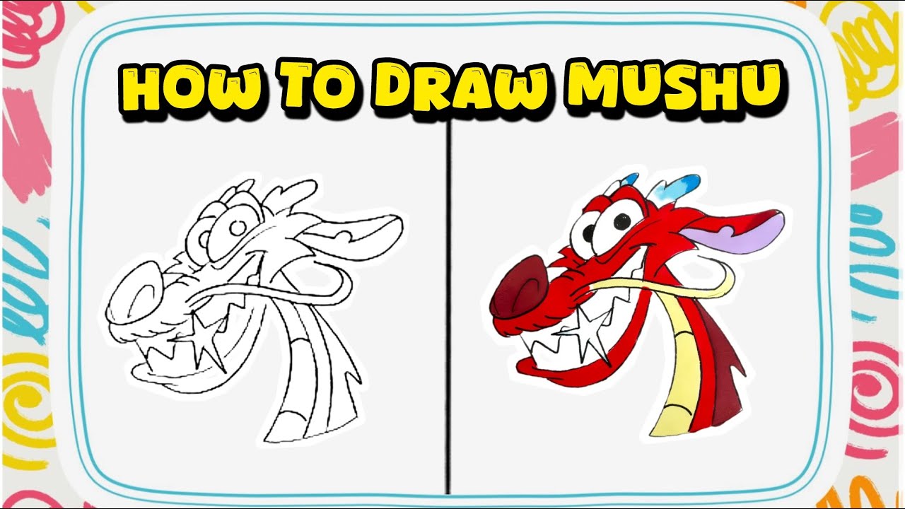 How to Draw Mushu from Mulan – Step-by-Step Disney Dragon Art