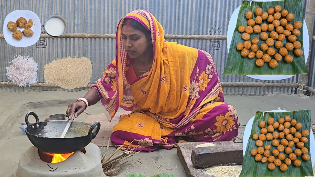 घर में बनाए तिल और नारियल 🥥 के लड्डू। Makar Sankranti Special #villagecooking 