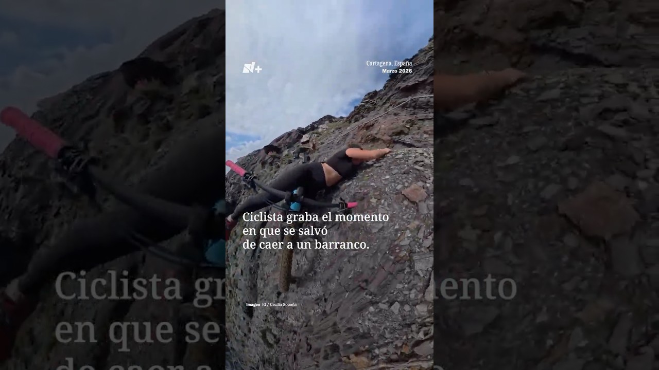 Ciclista graba el momento en que se salvó de caer a un barranco - N+