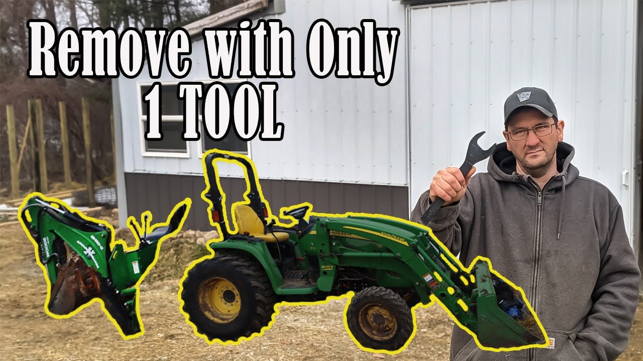 How to remove a Woods Backhoe from a John Deere 3320 Tractor