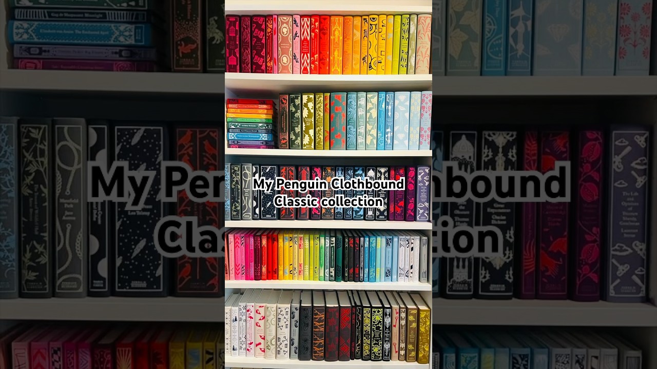 My current collection of the #penguinclothboundclassics #bookshelf #classicbooks #rainbowshelves