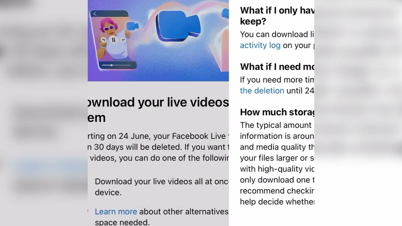Staring on 25 June your Facebook live video older than 30 days will be deleted | Facebook New update